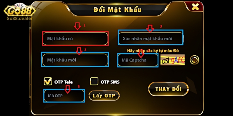 Hướng Dẫn Đăng Ký/Đăng Nhập Go88 Dành Cho Newbie 4 Hướng dẫn cách lấy lại mật khẩu Go88 siêu nhanh